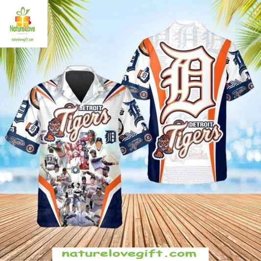 Detroit Tigers Hawaiian Shirt Historic Moments Baseball Tropical Shirt
