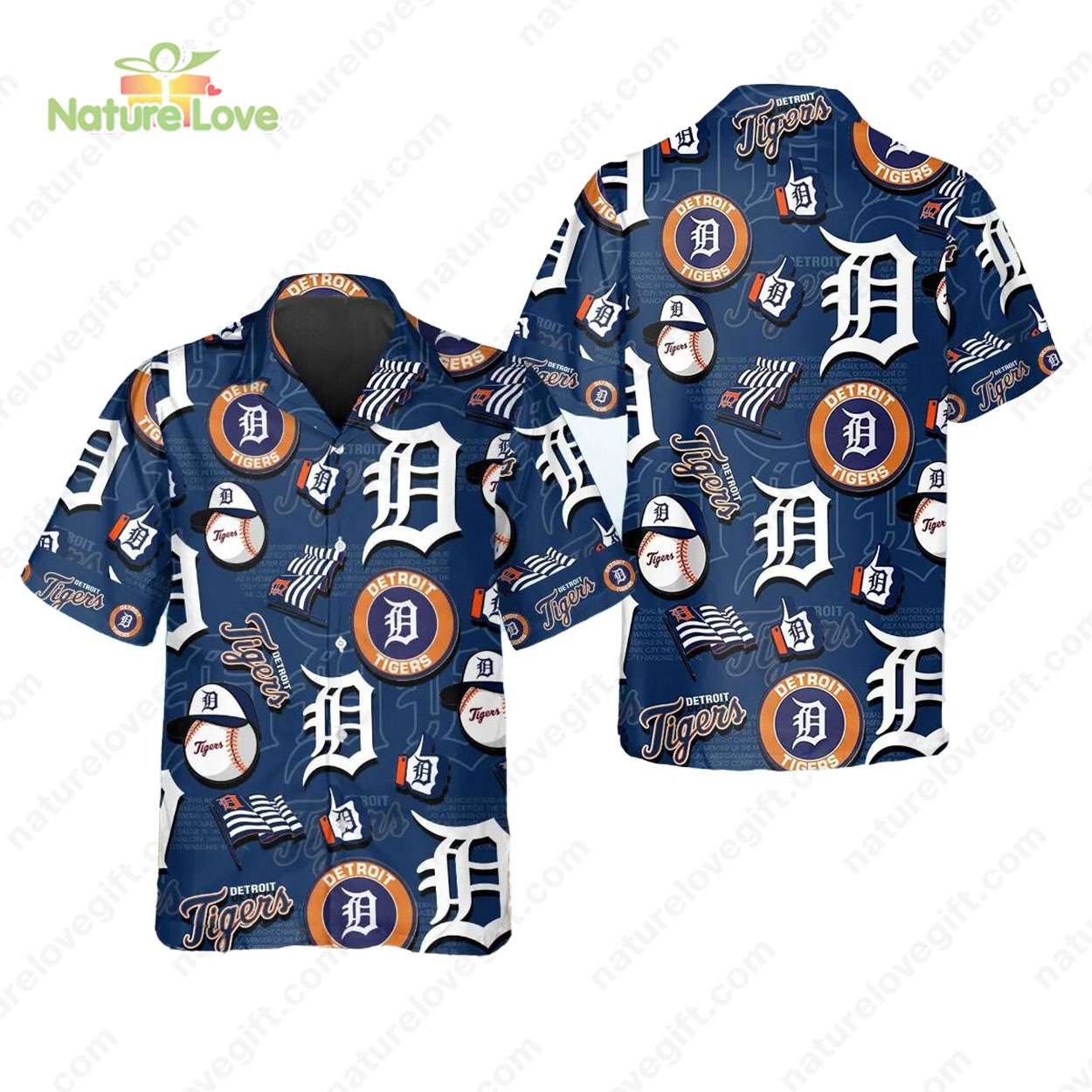 Detroit Tigers Logo Baseball Hawaiian Shirt MLB Gift for Tigers Fans