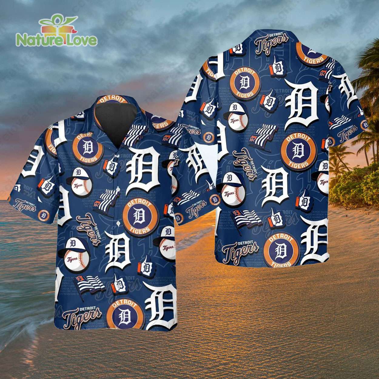 Detroit Tigers Logo Baseball Hawaiian Shirt MLB Gift for Tigers Fans