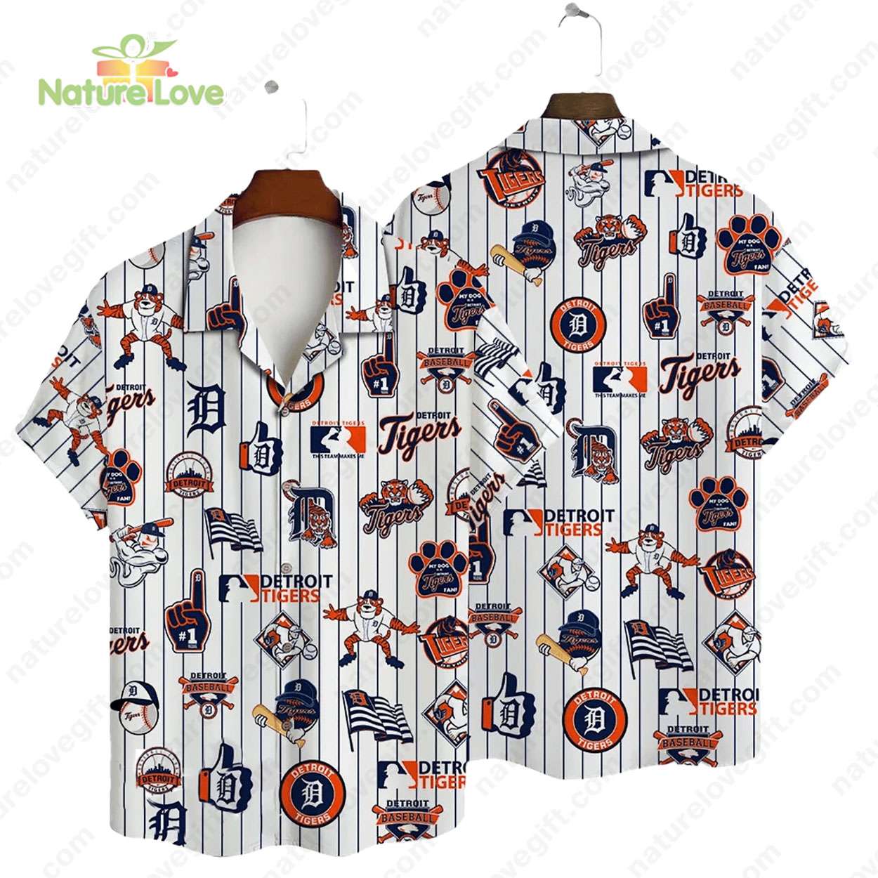 Detroit Tigers Logo Summer Hawaiian Shirt MLB Gift for Tigers Fans