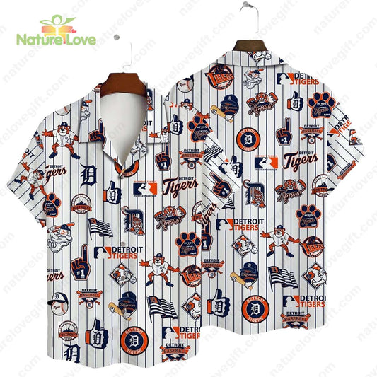 Detroit Tigers Logo Summer Hawaiian Shirt MLB Gift for Tigers Fans