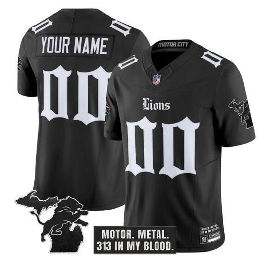 Detroit Lions Active Player Custom Black 2025 F.U.S.E. 'Gothic Motor Grit Edition' Vapor
