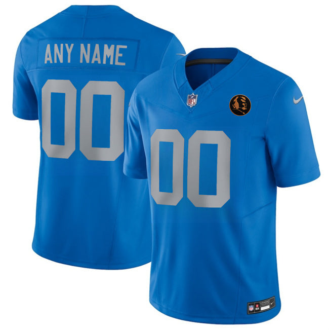 Detroit Lions Active Player Custom Blue 2025 F.U.S.E.With John Madden Patch Vapor