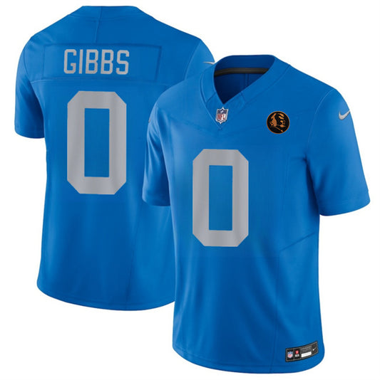 Detroit Lions #0 Jahmyr Gibbs Blue 2025 F.U.S.E.With John Madden Patch Vapor