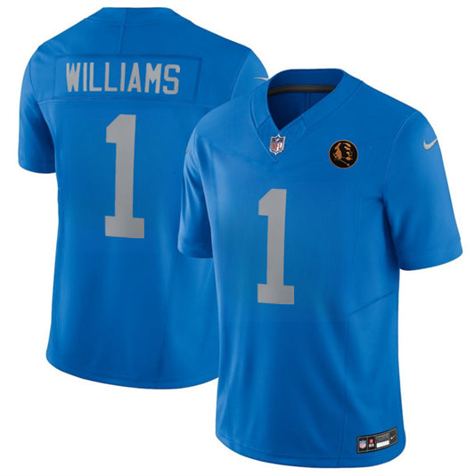 Detroit Lions #1 Jameson Williams Blue 2025 F.U.S.E.With John Madden Patch Vapor