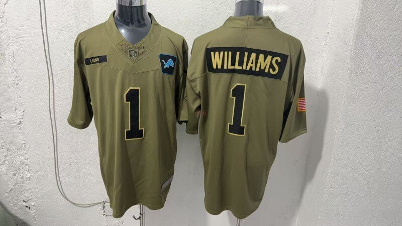 Detroit Lions #1 Jameson Williams Style 1