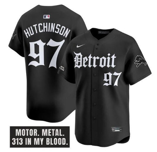 Detroit Lions #97 Aidan Hutchinson Black 'Motor Gothic Edition' Vapor Premier Limited