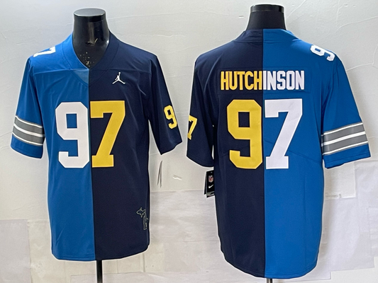 Detroit Lions #97 Aidan Hutchinson Split Adult Style 3