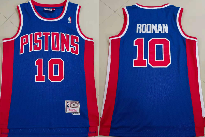 Detroit Pistons #10 Dennis Rodman Pistons Rodman 10 # Retro Jersey
