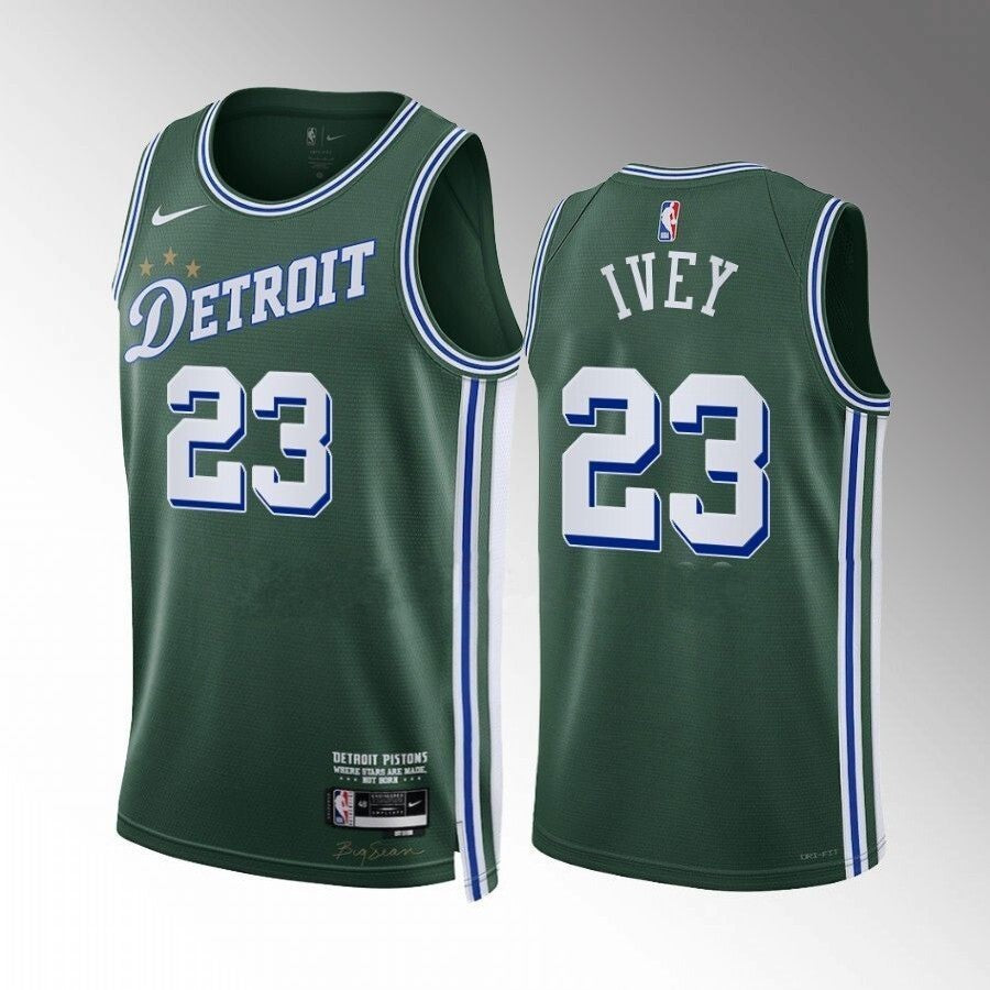 Detroit Pistons #23 Jaden Ivey 2022-23-city-edition-green-jersey