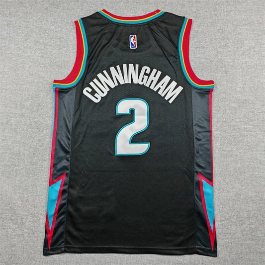 Detroit Pistons #2 Cade Cunningham 26 Pistons 2 Black City Edition Style 1
