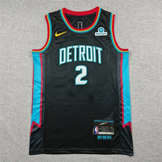 Detroit Pistons #2 Cade Cunningham 26 Pistons 2 Black City Edition Style 2