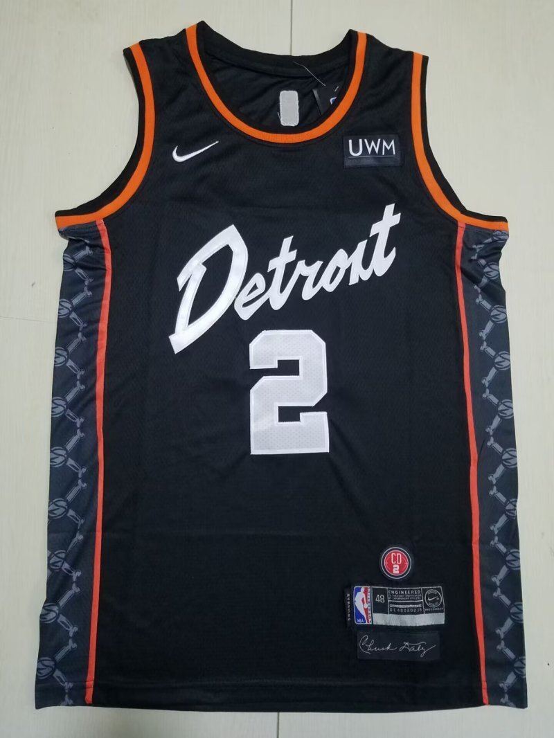 Detroit Pistons #2 Cade Cunningham Pistons 2 Black City s-xxl Style 2