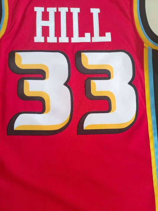 Detroit Pistons #33 Grant Hill Pistons 33# Red Hill Retro Jersey Style 1