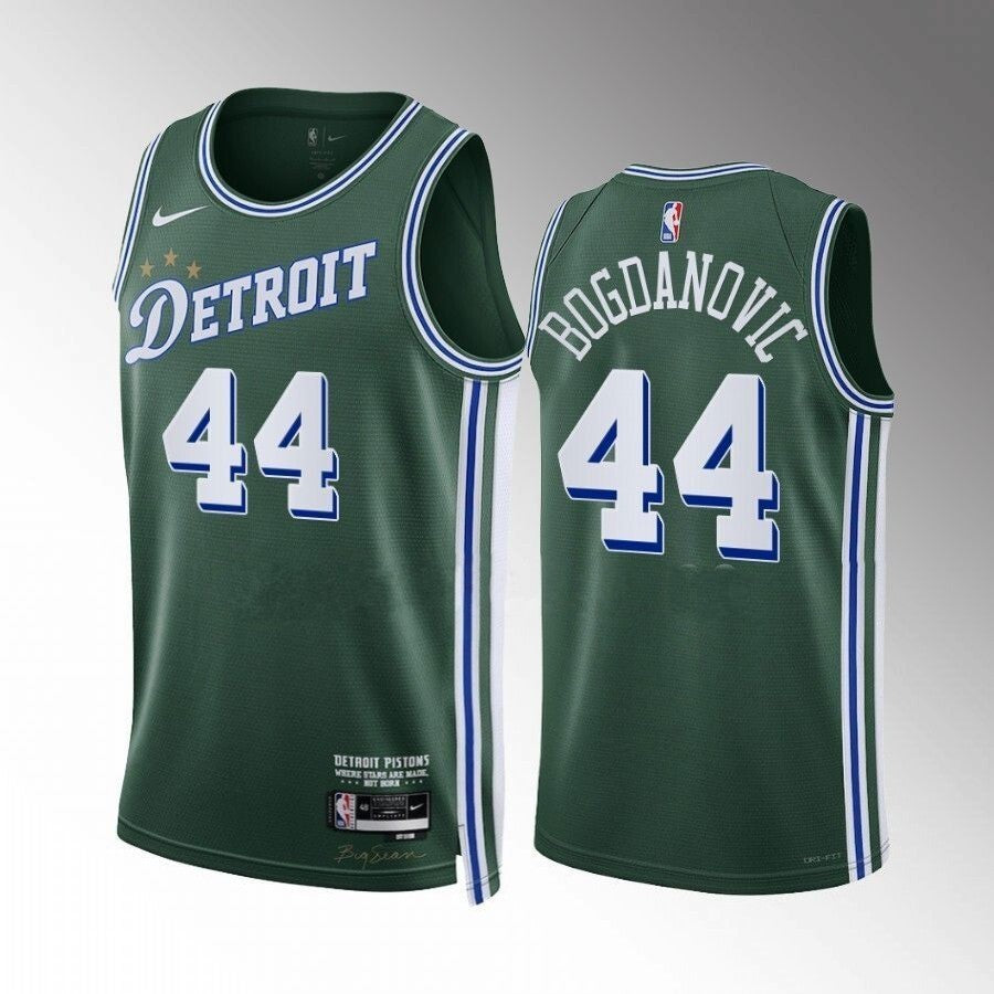 Detroit Pistons #44 Bojan Bogdanovic 2022-23-city-edition-green-jersey