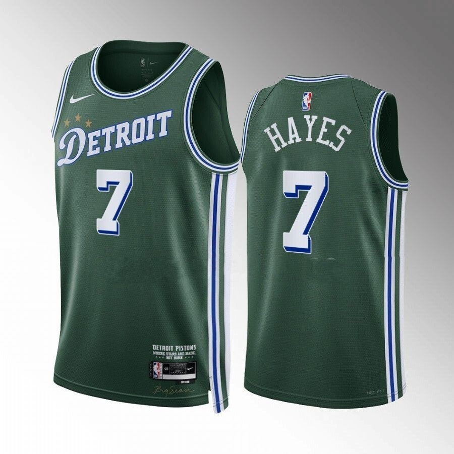 Detroit Pistons #7 Killian Hayes 2022-23-city-edition-green-jersey