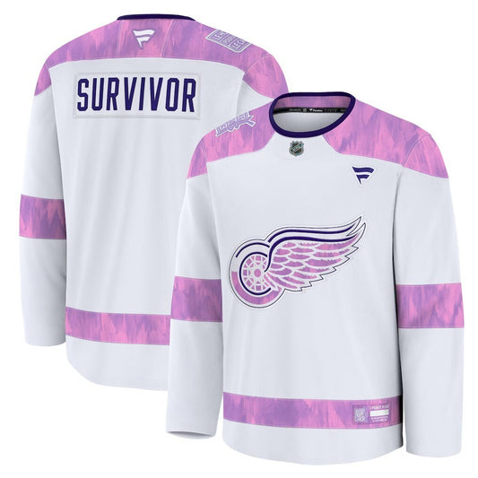 Detroit Red Wings Fanatics Hockey Fights Cancer Practice Jersey - White