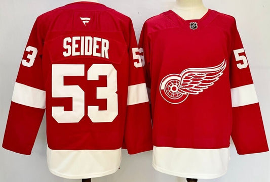 Detroit Red Wings #53 Moritz Seider Style 3