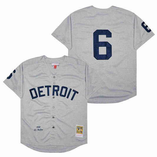 Detroit Tigers #6 Al Kaline Tigers 6 Hemp Gray 1968 Retro Style 1