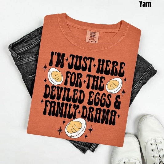 Deviled Eggs & Drama Comfort Colors T-Shirt 'NLB' Hoodie, Sweatshirt | InkThreadWorks.com