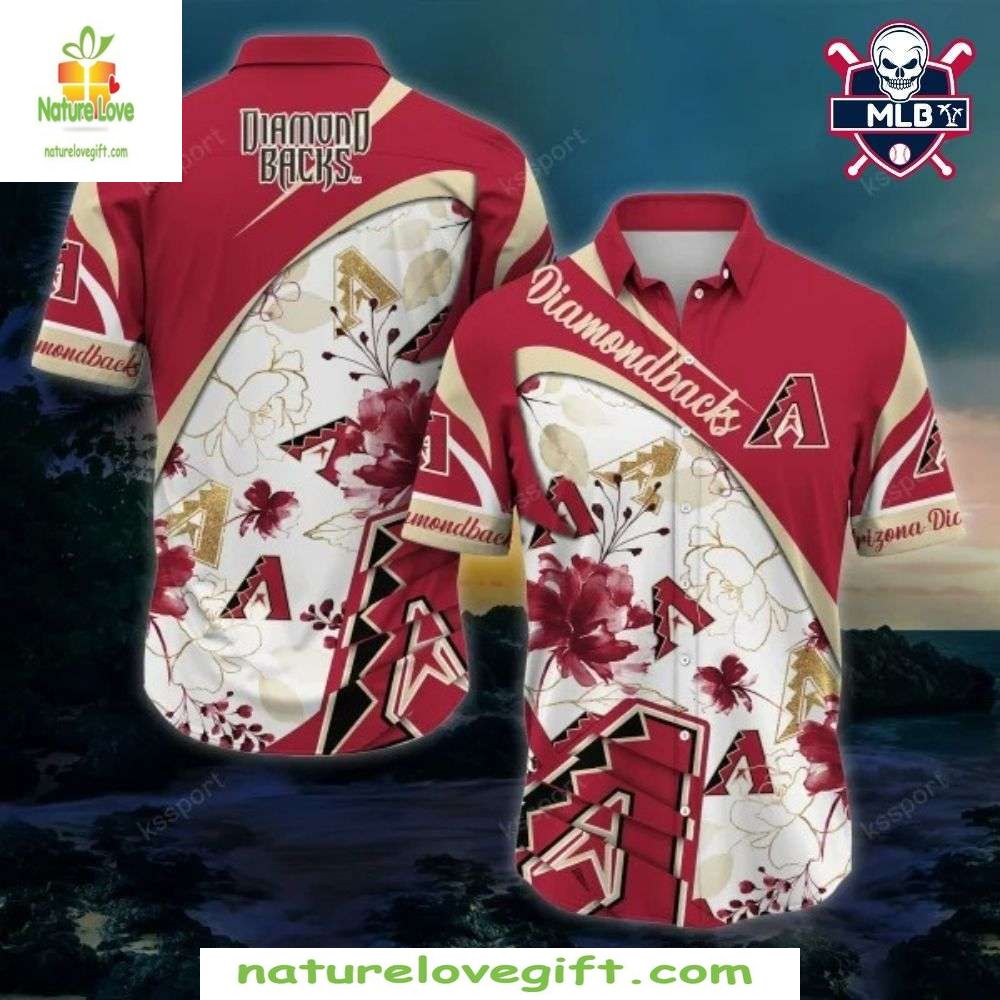 MLB Hawaiian Shirt Diamondbacks Blooming Elegance Baseball Apparel