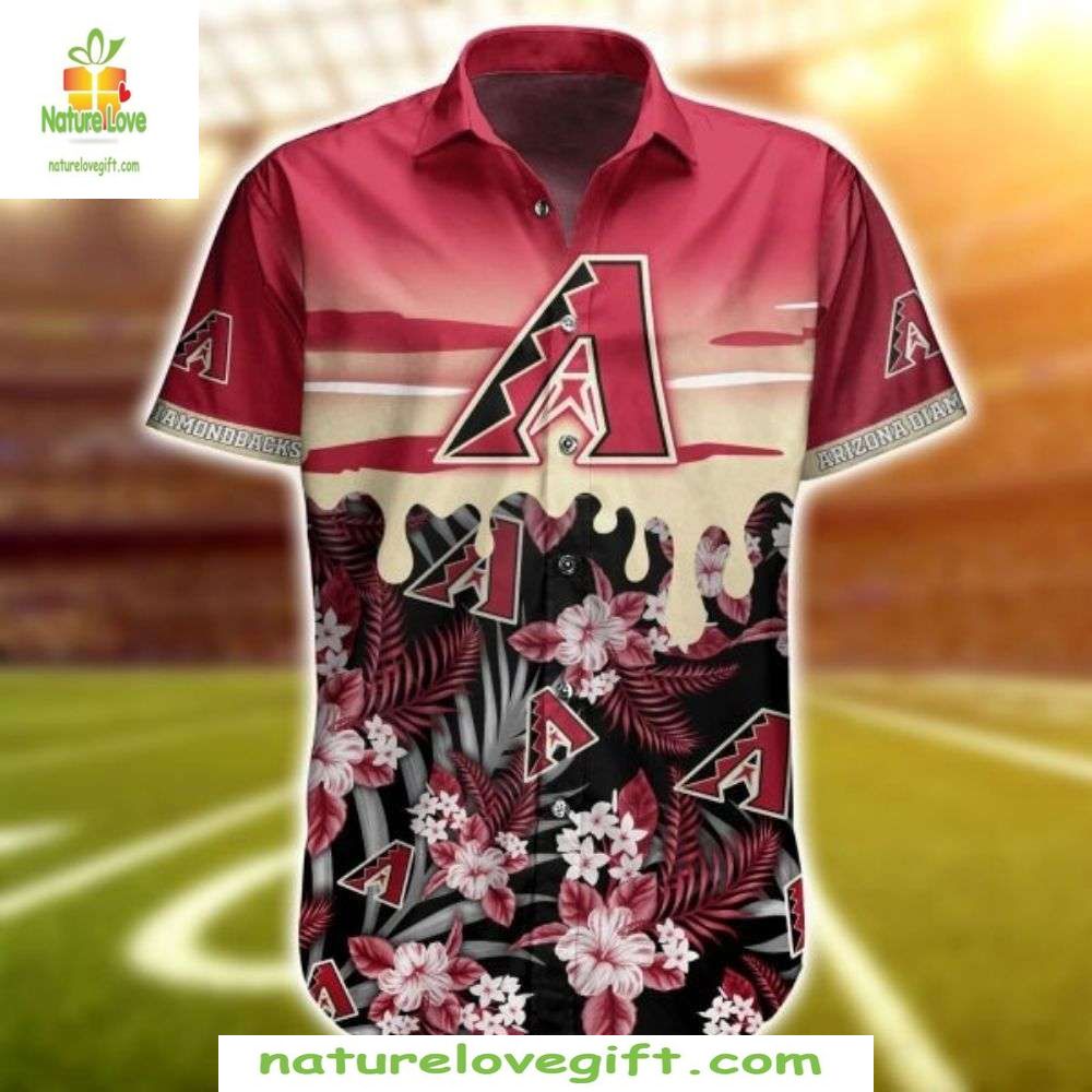 MLB Hawaiian Shirt Diamondbacks Midnight Floral Baseball Apparel