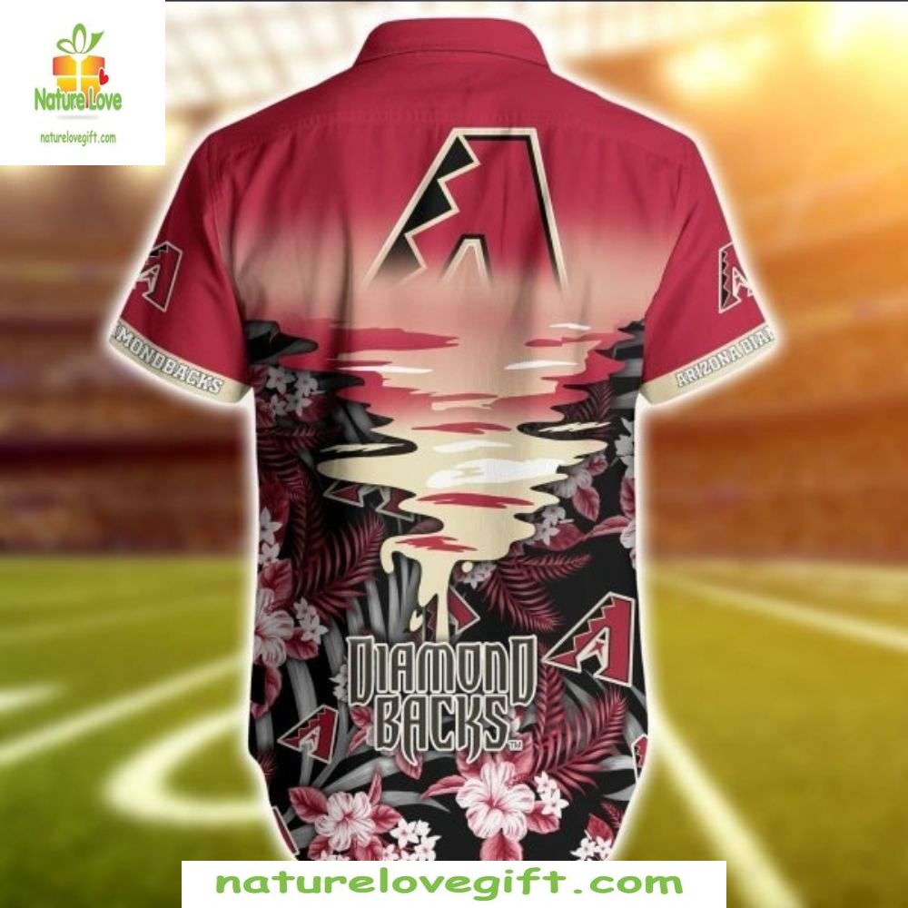 MLB Hawaiian Shirt Diamondbacks Midnight Floral Baseball Apparel