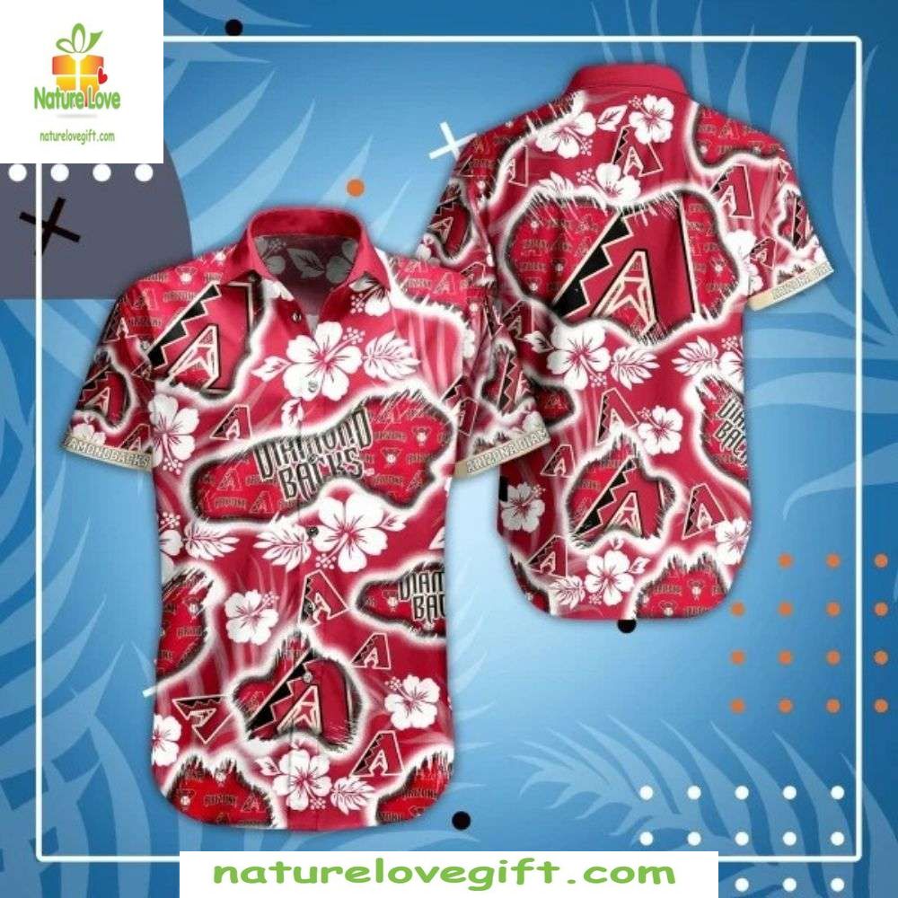 Arizona Diamondbacks Hawaiian Shirt Tropical Floral Baseball Apparel