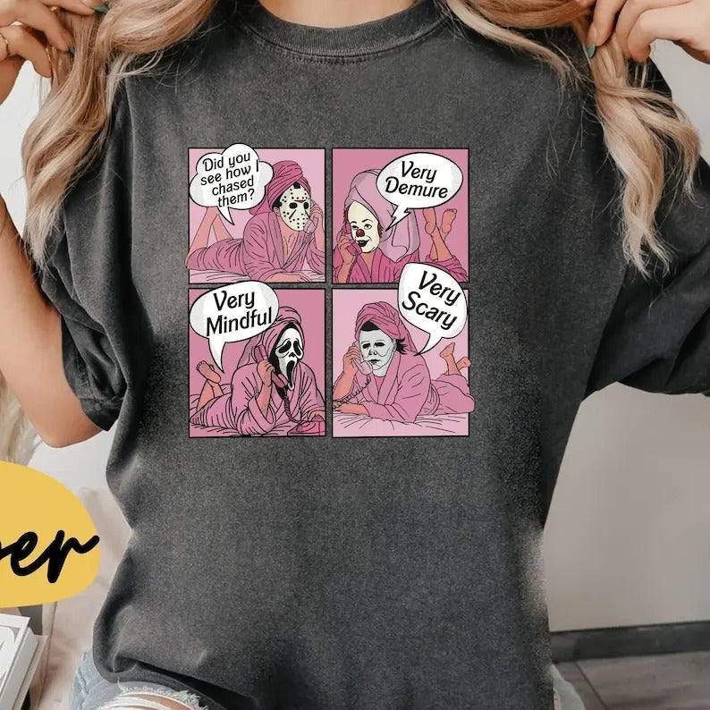 Did You See How I Chased Them T-shirt, Very Demure Very Mindful Very Scary Shirt, Spooky Halloween Shirt, Scary Skeleton...