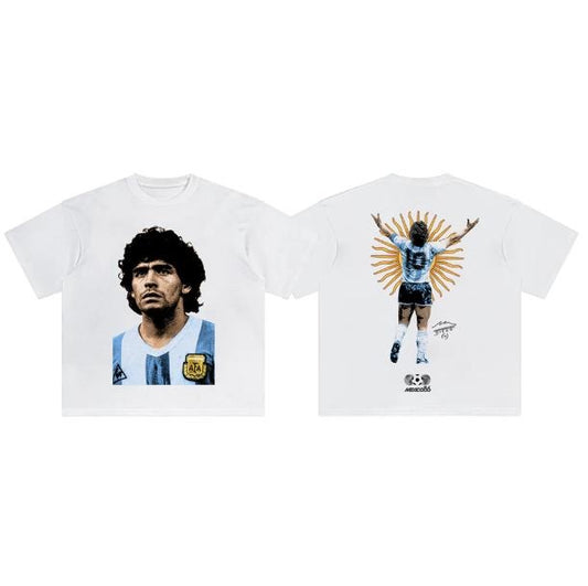 Diego Maradona Argentina T-Shirt, Maradona 2-Sided Vintage Graphic Tees, Unisex Soccer Shirt, Sport Merch, Gift For Fan, Cotton comfort Menswear Womenswear Streetwear