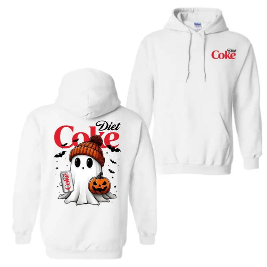 Diet Coke Ghost Cute Pumpkin Halloween 2 Sided Hoodie T-Shirt, For Men And Women, Halloween Trendy Shirt Sweatshirt