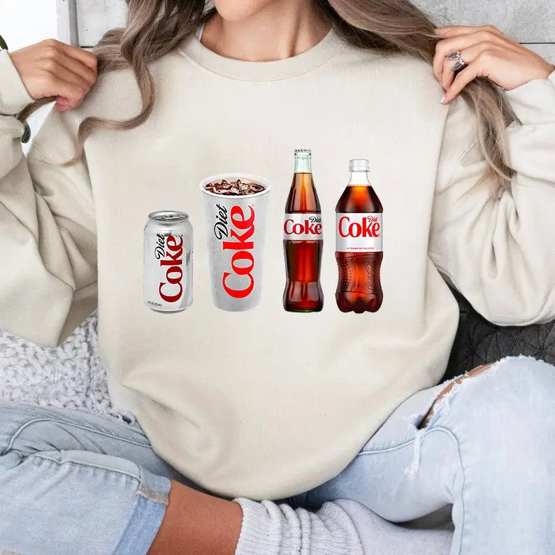 Diet Coke Sweatshirt, Diet Coke Lover Sweatshirt, Funny Coke Shirt, Coke Lover Sweater Hoodie | InkThreadWorks.com