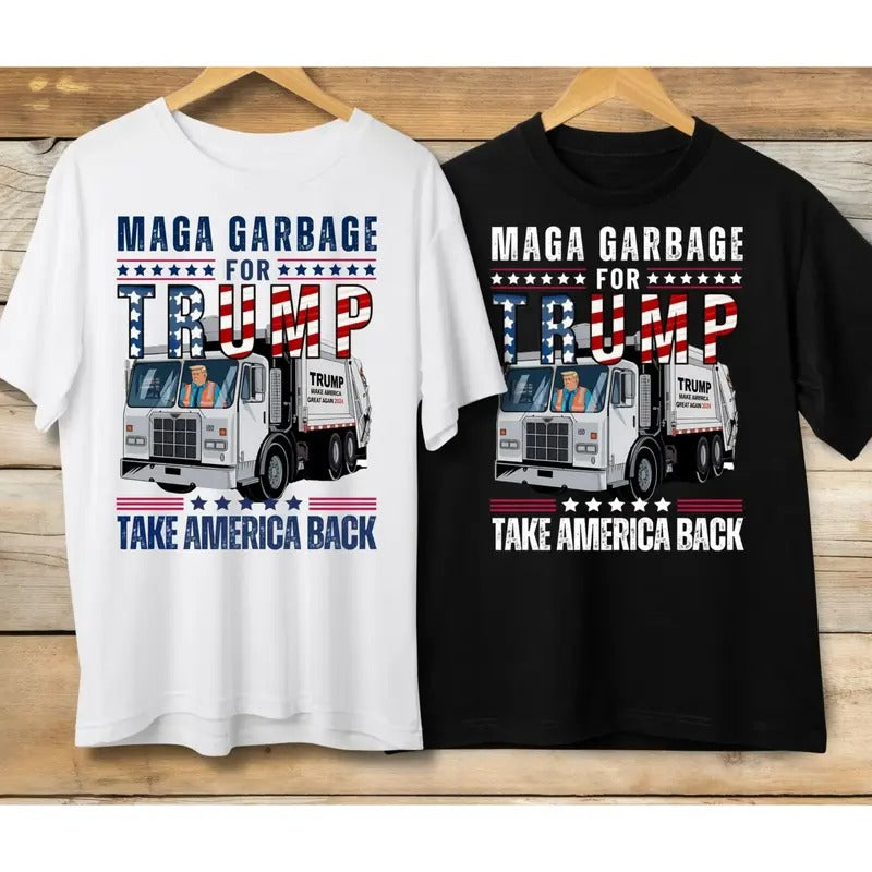 Digital MAGA garbage for Trummp T-Shirt, Trummp garbage man in trash truck Sweatshirt, Take America back, MAGA garbage,...