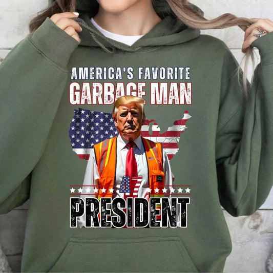 Digital Trummp garbage man T-Shirt, America's favorite garbage man, USA 47 President Sweatshirt, Trummp 2024 President...