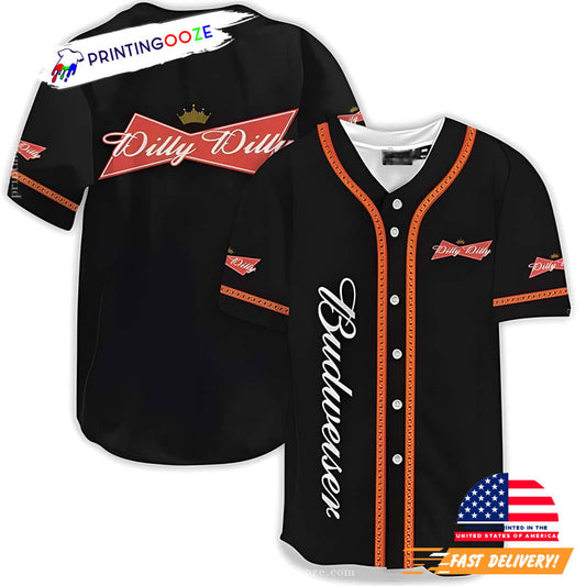 Dilly Dilly Budweiser Basic Black Baseball Jersey
