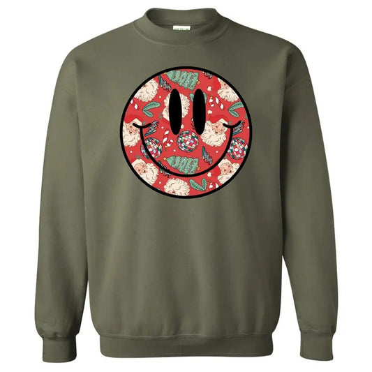 Disco Santa Happy Face Sweatshirt 'NLB' T-Shirts, Hoodie | InkThreadWorks.com