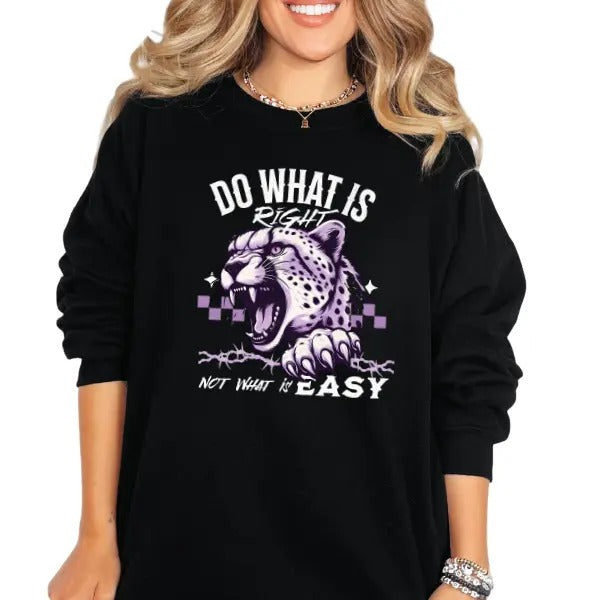 'Do What Is Right Not What Is Easy' Crewneck Sweatshirt, T Shirt, or Hoodie Pullover | Punk, Alt, Grunge, Goth, Skeleton Style