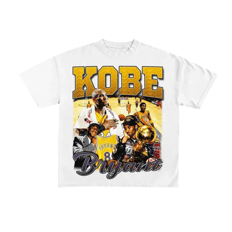 Dodgers's Kobe Tribute Graphic T-Shirt - Crewneck, Short, Baseball & Basketball Theme, Featuring "Kobe Bryant" & "Bryant Park" Design
