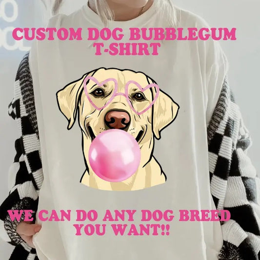 Dog Bubblegum Shirt~ Unisex Apparel Relaxed Fit Printed In The USA Clothing Womenswear Casual Comfort Cotton Top Athletic...