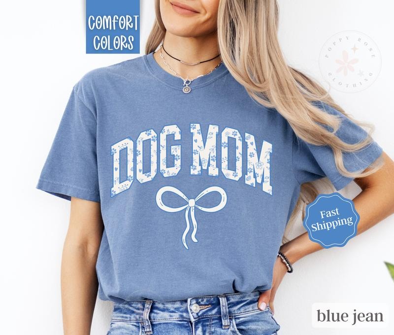 Dog Mom Shirt Comfort Colors,  Dog Lover Tshirt For Dog Mamastyle{n002}2 Hoodie, Sweatshirt | InkThreadWorks.com