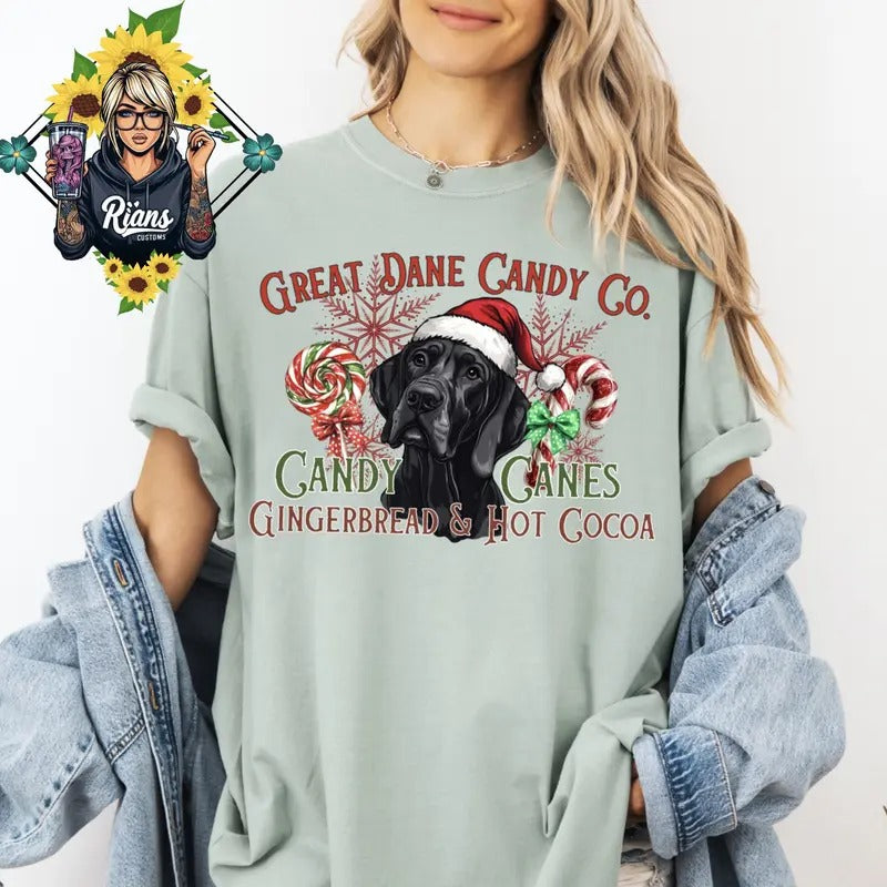Doggie Christmas Candy Cane Co. Unisex Sized Tshirt Hoodie, Sweatshirt | InkThreadWorks.com