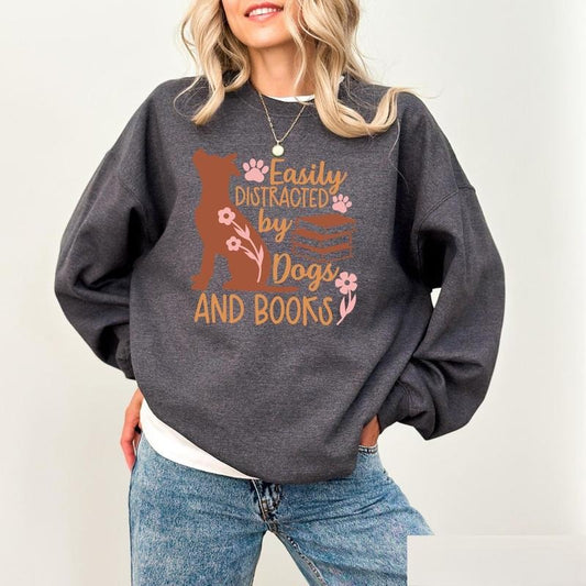 Dogs And Books Hoodie, Read Book Sweatshirt, Bookish Sweater, Reading Hoodie, Book Lover Hoodie, Librarian Gift, Book...
