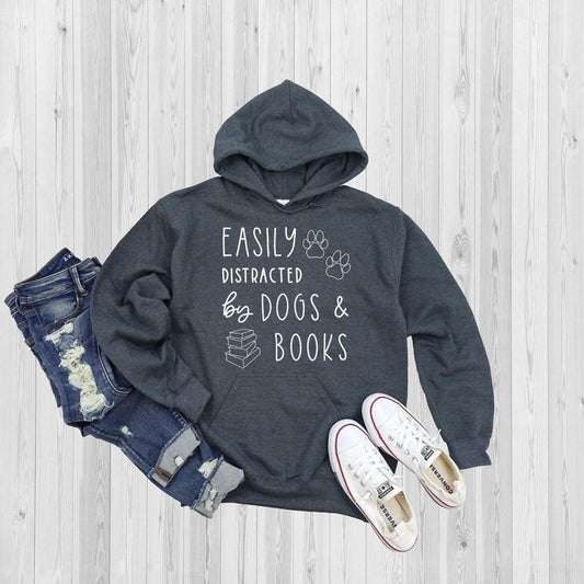 Dogs And Books Shirt, Read Hoodie, Book Hoodie, Reading Hoodie, Book Lover Gift, Librarian Gift, Book Gift KEBE9 Sweatshirt