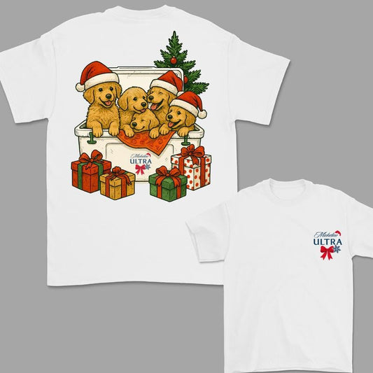 Dogs Beer Tees, Christmas T-Shirt Golden Retriever T-shirt, Christmas Cute Dog Trendy Shirt, Perfect Beer And Dog T-shirt...