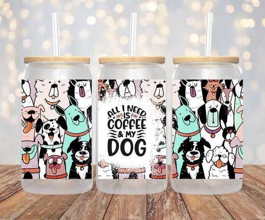Dogs and coffee 16 oz glass jar tumbler T-Shirts, Hoodie, Sweatshirt | InkThreadWorks.com