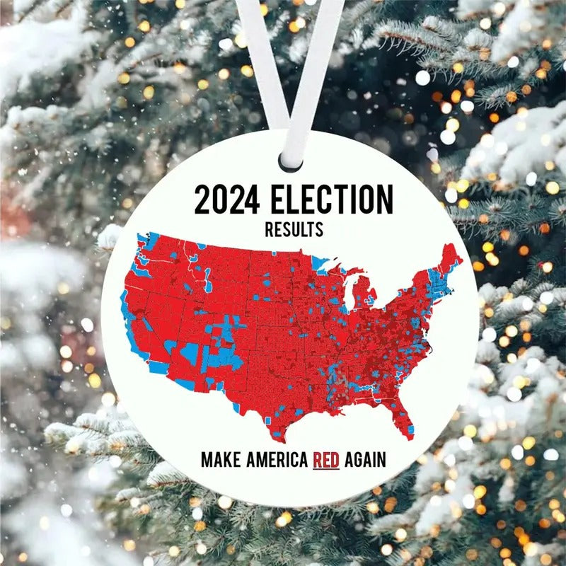 Donald Trump Election Results Map Ornament T-Shirts, Hoodie, Sweatshirt | InkThreadWorks.com