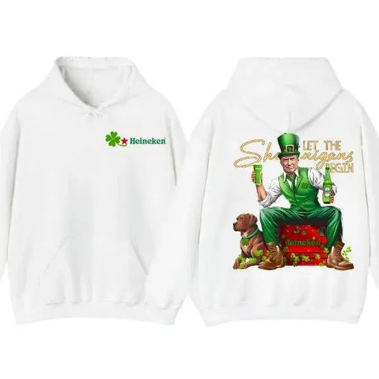 Donald Trump St.Patrick's Day Shirt, Trump Supporter Sweatshirt, He!neken Hoodie, Beer Drinking Shirt For Men And Women,...