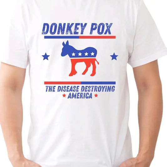 Donkey Pox T-Shirt - Satirical Take on Current Events - Tee, Menswear Casual Top Underwear t shirt funny meme