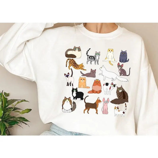 Doodle Cat Theme Shirt, Cottagecore Shirt, Cat Shirt, Cat Lover Shirt, Aesthetic Shirt, Teacher Shirt, Birthday...