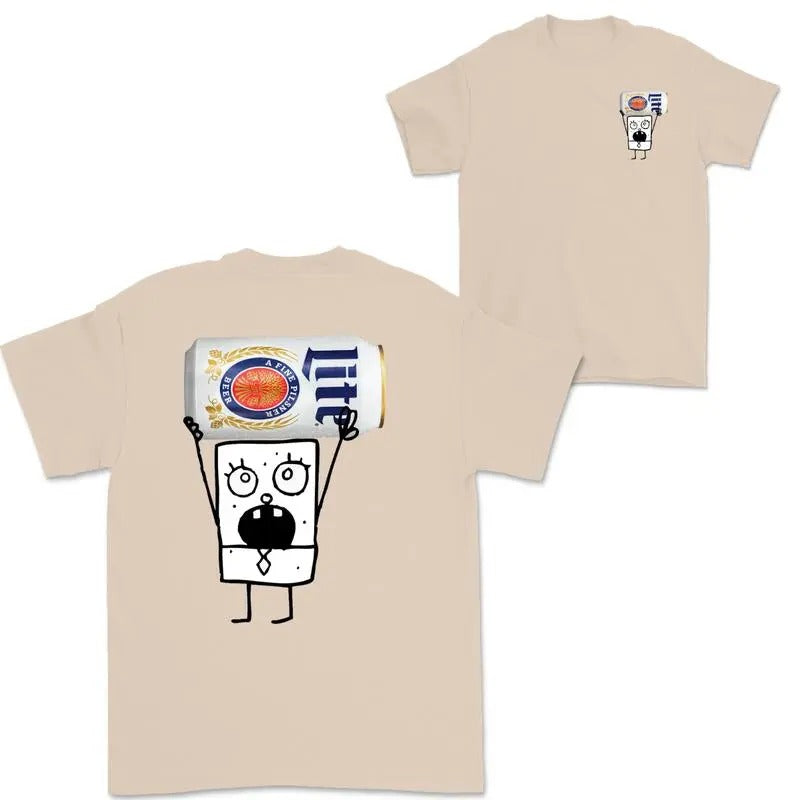 Doodlebob Miler Lite Essential 2 Sided T-Shirt, Funny Drinking T-Shirt, Miler Lite T-Shirt, S to 4XL Hoodie, Sweatshirt